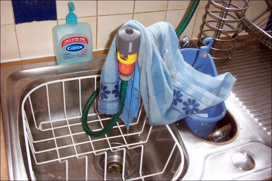 Heath Robinson lash-up to get the water