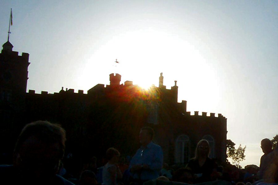 Sun sets over the castle