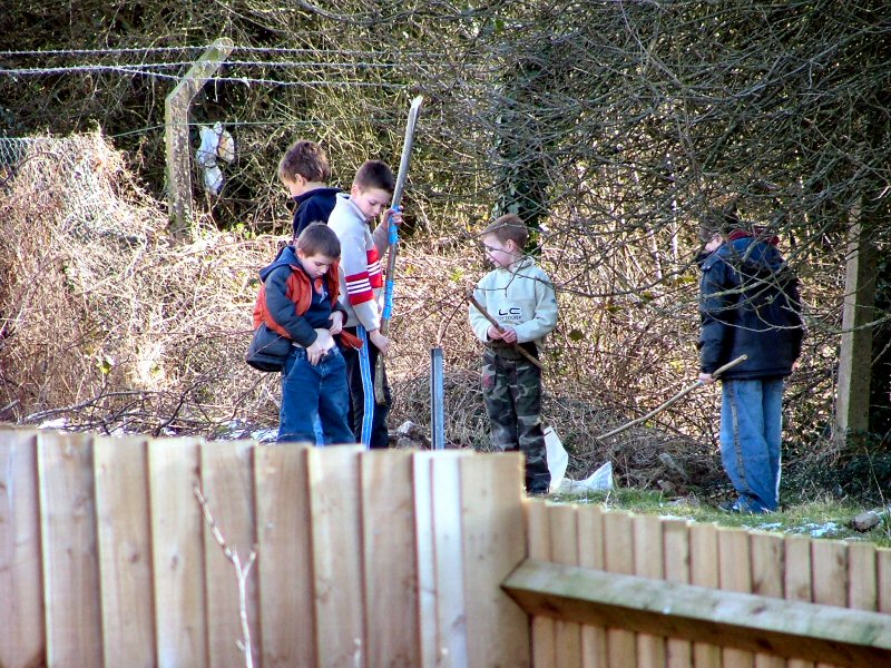 Kids out back